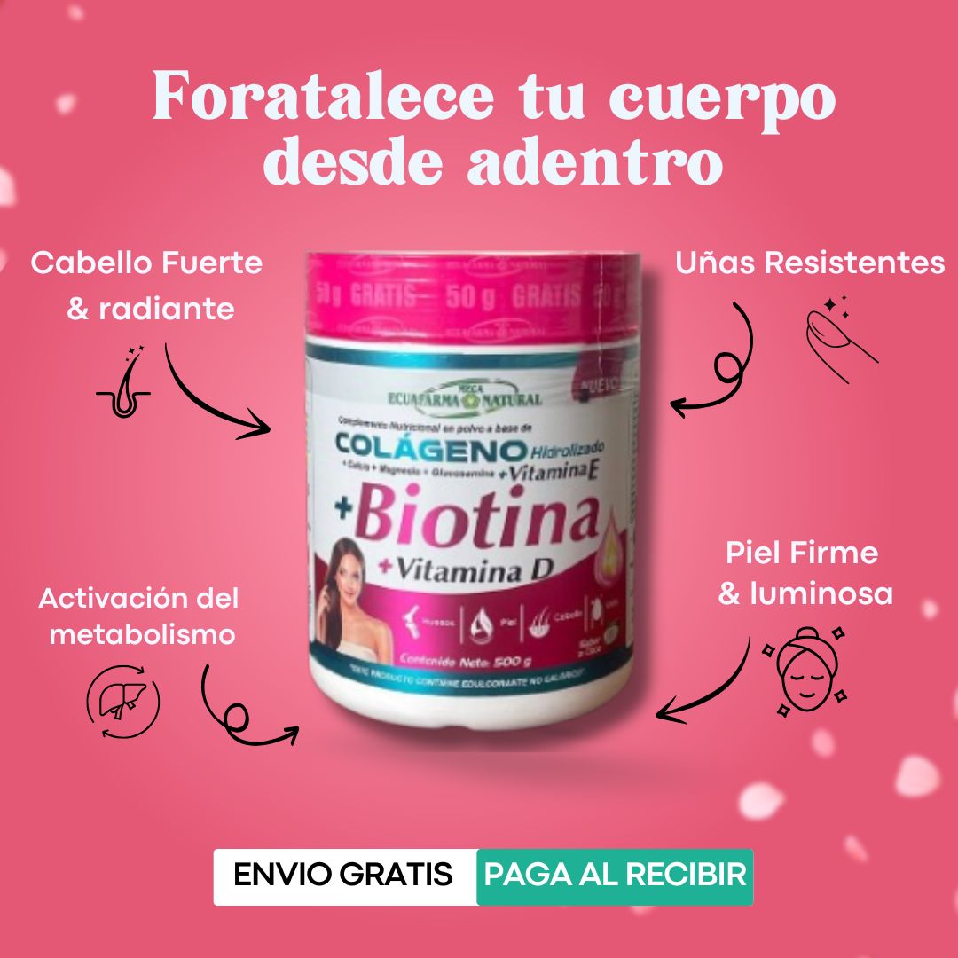 Biotina + Colágeno Hidrolizado Megaecuafarma Natural