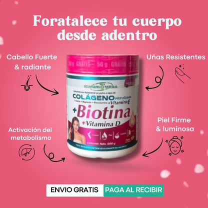 Biotina + Colágeno Hidrolizado Megaecuafarma Natural